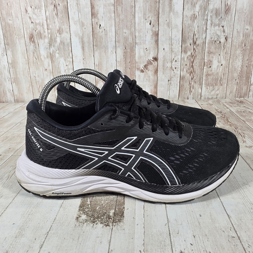 Asics Gel-Excite 6 Womens Running Shoes Black‎ White 1012A154 Wide Size 8